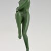 Art Deco sculpture danseuse nue aux raisins