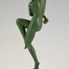 Art Deco sculpture danseuse nue aux raisins