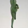 Art Deco sculpture danseuse nue aux raisins