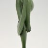Art Deco sculptuur dansend naakt met sluier Folie