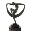 Art Deco sculpture of a nude scarf dancer