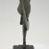 Art Deco sculpture of a nude scarf dancer