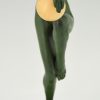 Art Deco sculpture of a nude dancer with balls