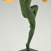 Art Deco sculpture of a nude dancer with balls