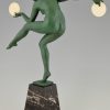 Art Deco Skulptur Tänzerin Frauenakt 49,5 cm.