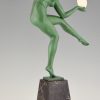 Art Deco Skulptur Frauenakt Tänzerin, 49.5 cm.