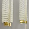 Pair of feather shaped glass and gilt brass sconces
