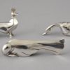 Set of 12 silvered Art Deco animal knife rests in case