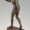 Antike Bronze Skulptur Männlicher Akt Sportler