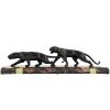 Art Deco Bronze Skulptur zwei Panther