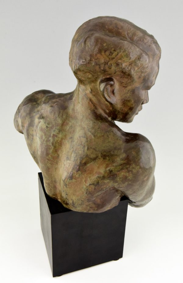 Sculpture bronze Art Deco homme Asiatique