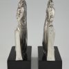 Art Deco bronze bookends with nudes.