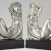 Art Deco serre livres en bronze avec des femmes nues