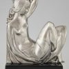 Art Deco Buchstützen Bronze mit Frauenakt