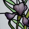Vitraux Art Nouveau paysage héron et iris