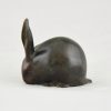 Art Deco sculpture bronze lapin une oreille dressée