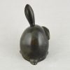 Art Deco sculpture bronze lapin une oreille dressée