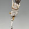 Art Deco lamp dancing nude lady holding a glass ball