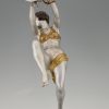 Art Deco lamp dancing nude lady holding a glass ball