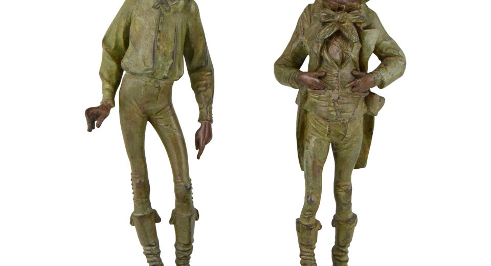 Paar Leuchter Jockey und Gentleman