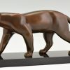 Art Deco bronze panther sculpture