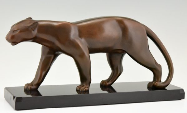 Art Deco bronze panther sculpture