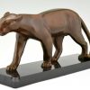 Art Deco Skulptur Bronze Panther