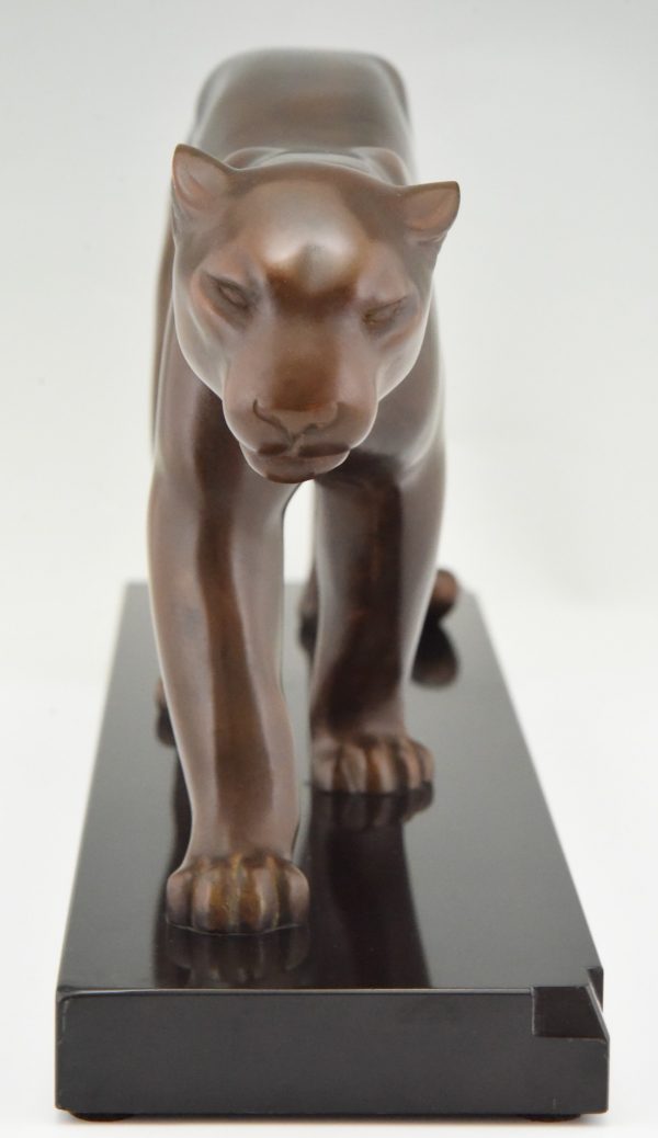 Art Deco bronze panther sculpture