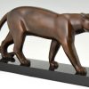 Art Deco bronze panther sculpture