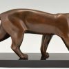 Art Deco bronze panther sculpture