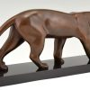 Art Deco bronze panther sculpture