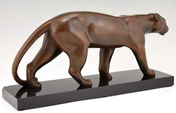 Art Deco Skulptur Bronze Panther