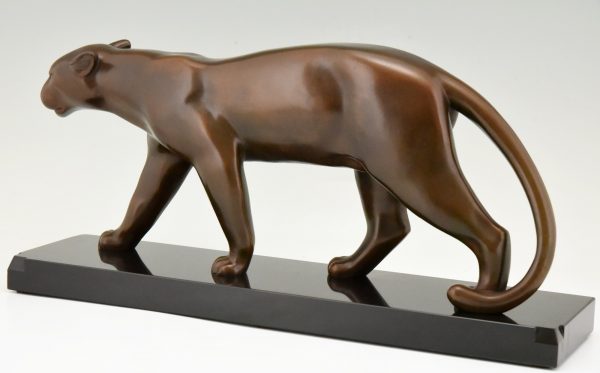 Art Deco bronze panther sculpture