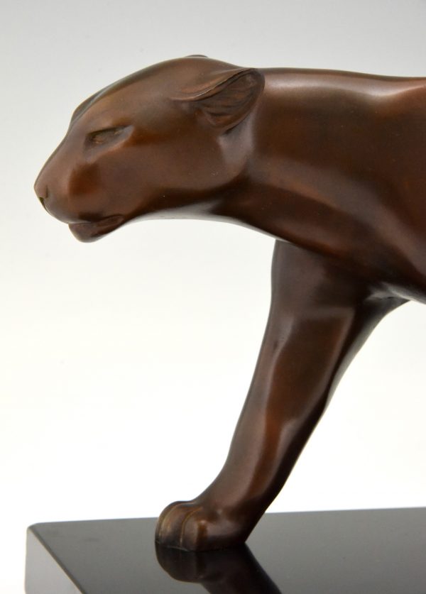 Art Deco Skulptur Bronze Panther