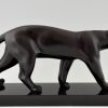 Art Deco bronze panther sculpture.