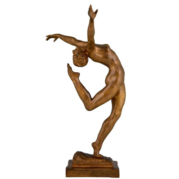 Art Deco bronze sculpture of a nude.