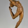 Art Deco bronze beeld danseres naakt