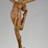 Art Deco bronze beeld danseres naakt