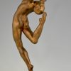 Art Deco bronze beeld danseres naakt