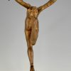 Art Deco bronze danseuse nue.