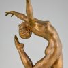 Art Deco bronze beeld danseres naakt