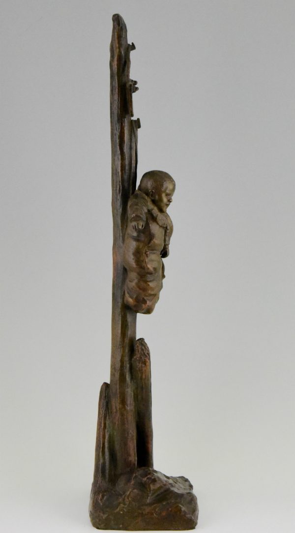 Antiek bronzen beeld Romulus en Remus