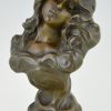 Art Nouveau bronze bust of a woman,  Reve