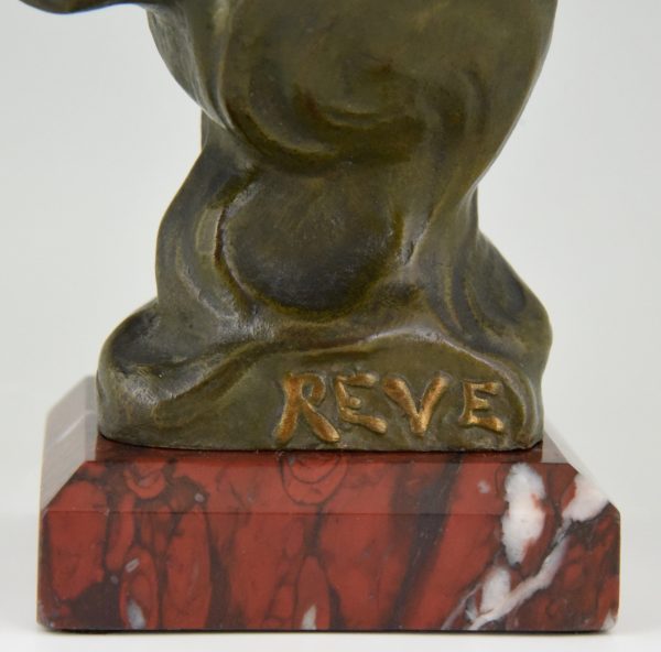 Jugendstil Bronze Buste Frau, Reve