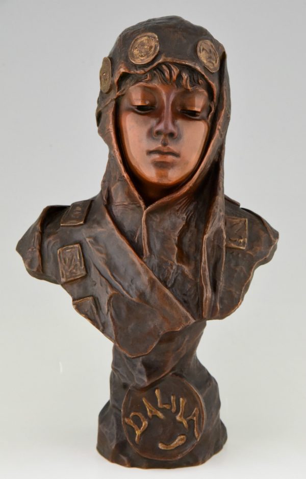 Dalila, Art Nouveau buste en bronze d’une femme orientale