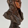 Dalila, Art Nouveau bronze bust of a girl