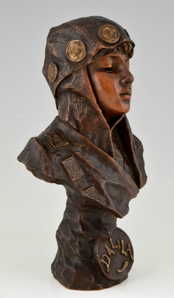 Dalila, Art Nouveau buste en bronze d’une femme orientale