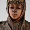 Dalila, Art Nouveau buste en bronze d’une femme orientale