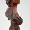 Seule Art Nouveau bronze d’une femme