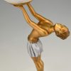 Art Deco lamp with semi-nude lady